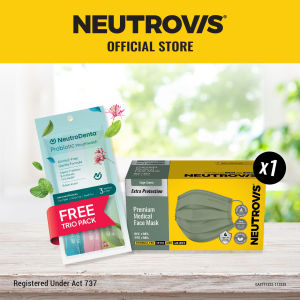 [FREE Mouthwash] Neutrovis 4-Ply Premium Medical Face Mask 50s - Sage Green