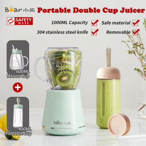 【Original】Bear Blender Juice multi-function Electric Portable Fruit Juice Blender Machine + 2 Juicer Cups Tritan No BPA