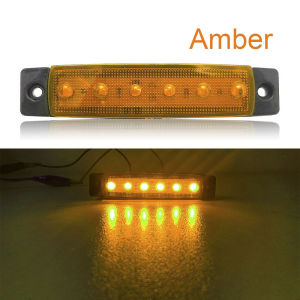 6 LED Side Marker Light 12/24V Indicator Light Rear side Marker Light for Truck Trailer RV Cab Boat Bus Lorry LED Marker Light Clearance Light 3.8 Inch white yellow blue green Red