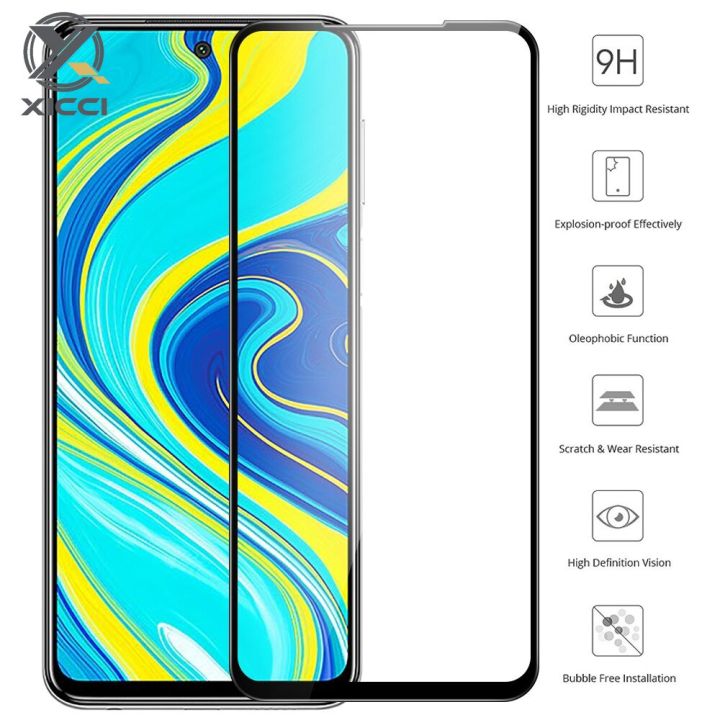 XICCI Tempered Glass for Xiaomi Redmi Note 9S/Note Pro/Note Pro Max  Full Cover Screen Protector Anti-Explosion 9H Complete Covering Full Glue 