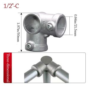 SIKONG Aluminum Alloy Steel Pipe Fitting Connector Fixed buckle 1\2/3\4"/1 Frame Fasteners  DIY Circular Pipe Connector Steel Tube Shelf
