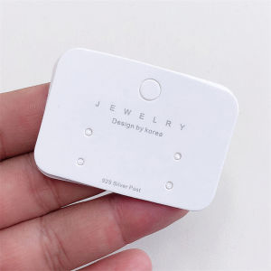 Hmeme 50ชิ้นกระดาษแข็งสีขาวแบบมินิมอลแพ็คการ์ดต่างหูแพ็คของการ์ดต่างหูสตั๊ด DIY ต่างหูป้ายราคาขายปลีก