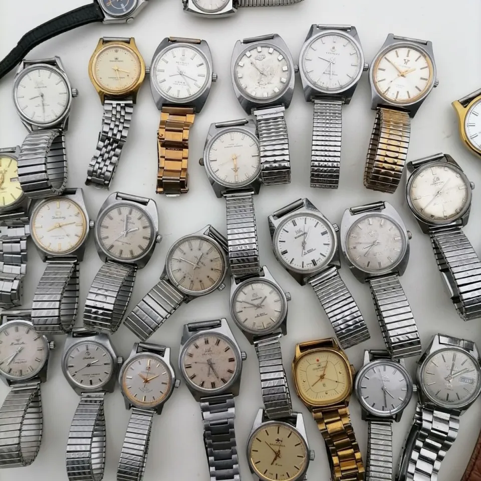 Shanghai diamond and other mechanical manual winding men s large old watches can be fully automatic good quality good second hand and many Lazada