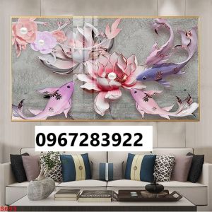 Tranh gạch 3D cá chép trang trí tường