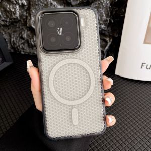 Luxury Frosted Heat Dissipation Mesh For Magsafe Case For XiaoMi Mi 17 15 14 17 Pro Max Ultra Magnetic Full Bumper Cooling Cover