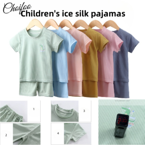 ChoiFoo ชุดนอนเด็กชุดชุดนอนชุดนอนเป็นมิตรกับผิวเพื่อสุขภาพของเด็กชุดนอนการ์ตูนน่ารักชุดนอนแบบผ้าบางสำหรับฤดูร้อนระบายอากาศได้ดี