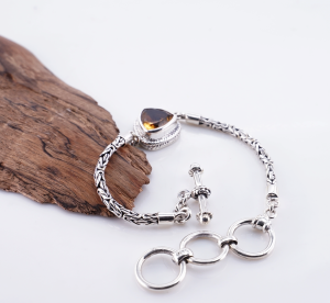 Gelang Wanita Perak Asli Silver 925 Borobudur Batu Natural Asli