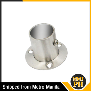 2pcs Stainless Steel Socket Flange Wall Mount Pipe Bracket Clothes Rod Holder Closet Rod Flange