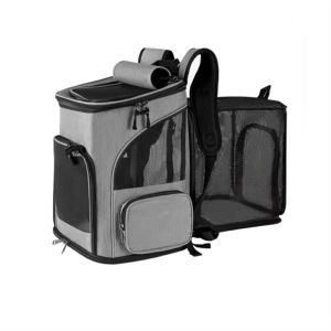 OUTOPEN Expandable Pet Backpack Breathable Large Capacity Cat Carrier Multi-function Mesh Pet Travel Bag for Puppy