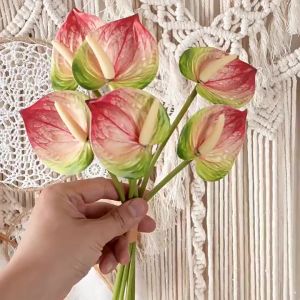 6 & 7 Head Cherry Anthurium Flower Artificial Flower Home Wedding Office DecorationBunga Hiasan Perkahwinan Pejabat