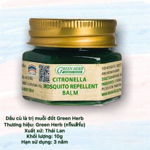 CAO XOA MUỖI ĐỐT THÁI LAN GREEN HERB COMBO 2 HŨ 10G | DẦU CÙ LÀ THẢO DƯỢC GIẢM CÔN TRÙNG CẮN
