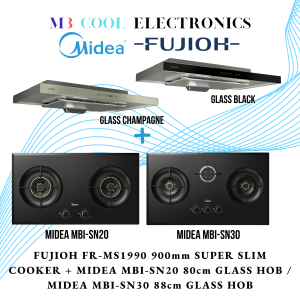 FUJIOH x MIDEA: HOOD & HOB BUNDLE (WHILE STOCK LAST!) FUJIOH FR-MS1990 900mm + MIDEA MBI-SN20 (GL)