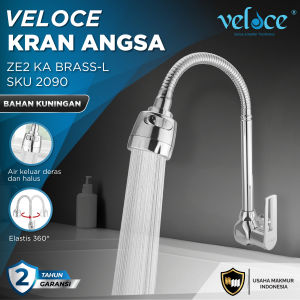VELOCE KRAN KA FLEX BRASS KUNINGAN | Kran Angsa Wastafel | Kran Angsa Cuci Tangan | Keran Angsa 2090