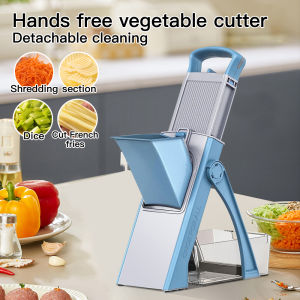 Upgrade Safe Mandoline Slicer Plus Biger Size Adjustable Vegetable Food Chopper Potato Fries Cutter Detachable Blade  Kitchen Chopping Artifact Vegetable Slicer Gift