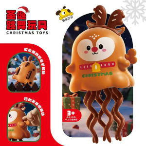 2Pcs Magical Dancing Santa Elk Christmas Party Decoration Gifts Childrens Clockwork Toys Dancing Santa Claus Reindeer Baby Christmas