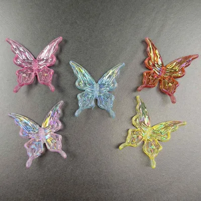 Veeds 5 Pcs Elegant Butterfly Assorted Bead 25mm UV Rainbow DIY Beads Art and Craft