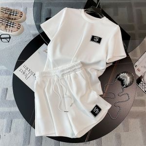 ELF TRIBE Cotton Loose Casual Round Neck Short Sleeve T-Shirt & High Waisted Wide Leg Shorts Sweatshirt 2 Piece Set