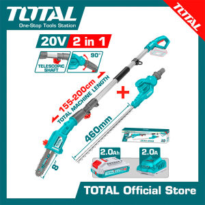TOTAL Cordless pole saw with pole hedge trimmer TPTS201681