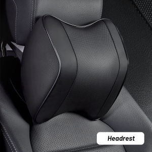 Gotupee Leather Car Seat Headrest Neck Pillow Memory Foam Lumbar Back Support