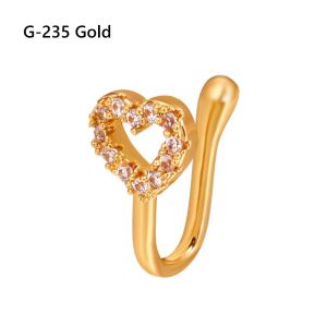 C6577 Women and Girls Crystal Nose Cuffs Clip-on Nose Ring African Nose Cuff Nose Ring Cuffs Non-Piercing Clip-On Nose Ring