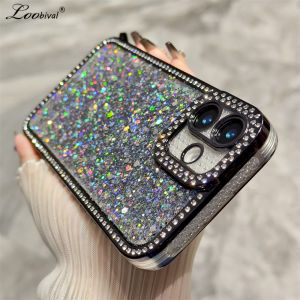 Luxury Glitter Diamond Plating Case for iPhone 16 15 14 13 Pro Max Plus Bling Rhinestone Soft Shockproof Cover for iPhone 16Pro