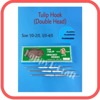 (Pcs) Tulip Double End Crochet Hook (1/0-2/0)(3/0-4/0)/Jarum Kait Tulip (Made In Japan)