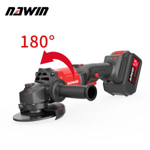 NAWIN Brushless Cordless Angle Grinder 20V Lithium-Ion Battery 4.0/5.0/6.0Ah 3 Speed Machine Cutting Electric Angle Grinder 180 Rotary Power Tool 100/125mm With 2 Battery