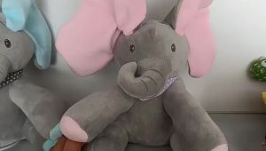 Children Education Music Toy Elephant Electric Plush Elephant Toy Children Comfort Doll Shy Cover