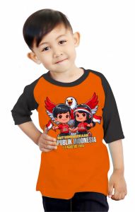 kaos anak-anak cowok  sablon 17 agustusan ke 80/ Kaos Raglan Anak laki-laki /kaos anak lengan 3\4 \ kaos oblong anak- anak cowok