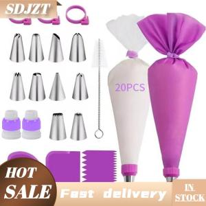 SDJZT 40Pcs Đường Ống Túi Thiết Lập Với Thép Không Gỉ Lời Khuyên Đa Năng Tự Làm Bánh Trang Trí Kit Cho Kỳ Nghỉ Nướng Các Sự Kiện