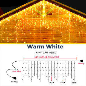 NUVOX Christmas Window Curtain Lights String Lights with 8 Flashing Modes Ramadan Decoration for Indoor Outdoor Window Decoration