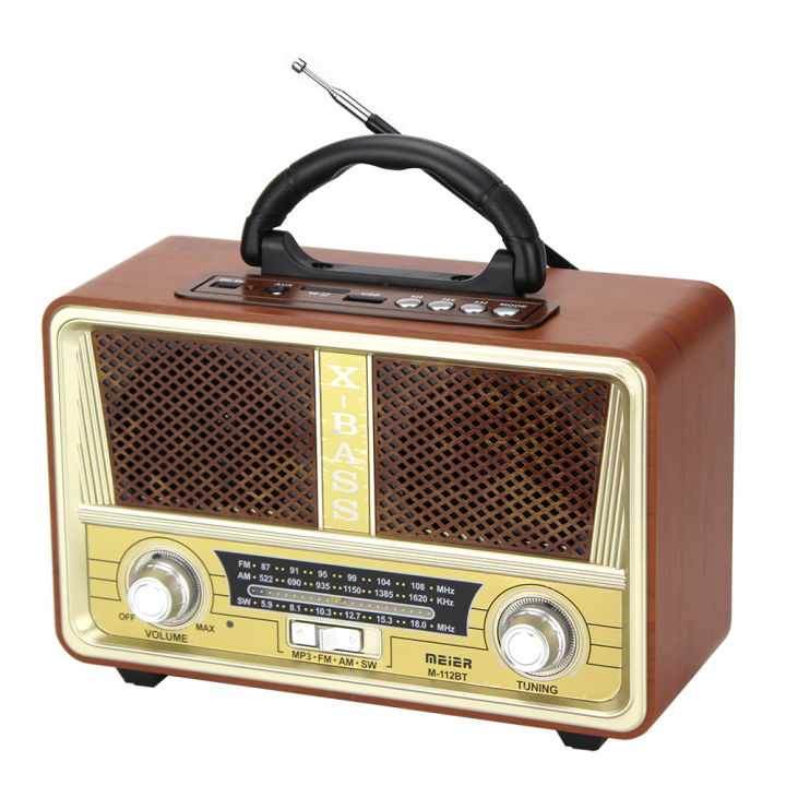M12 Radio Classic Vintage Retro Style Bluetooth AM/FM Radio with
