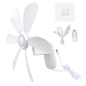Wall Mount Fan Quiet Small Wall Cooling Fan with 8H Timer Remote 4 Speed for Home Bedroom Kitchen Office Garage