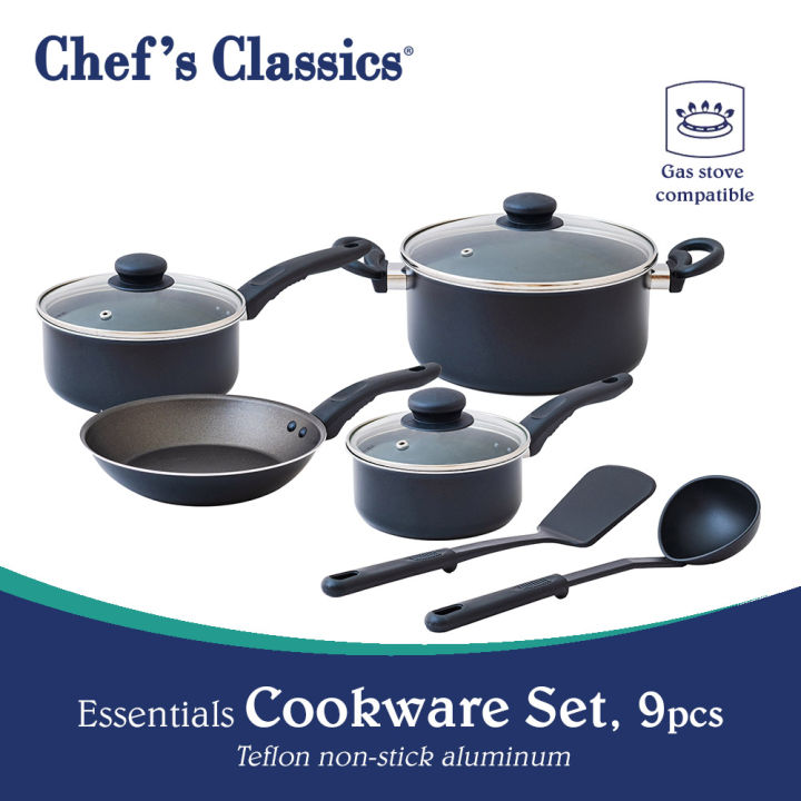 Chef's Classics Essentials Non-Stick Cookware Set, 9pcs | Lazada PH