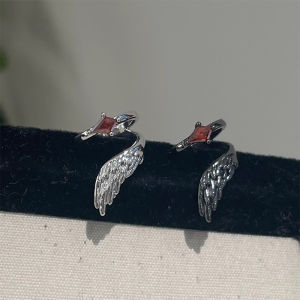 Hmeme ต่างหูแบบหนีบมีปีกนางฟ้าสุดสร้างสรรค์สำหรับคู่รักแนววินเทจต่างหูแบบคล้องหูของขวัญเครื่องประดับวันเกิดสำหรับผู้หญิง