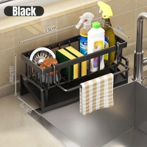 Multi-Purpose Kitchen Sink Drain Rack with Holder - Sponge Soap Storage Bathroom Faucet Shelf
