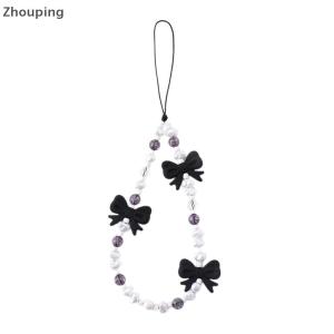 【ZP】 Cute Jewerry Đơn giản dễ thương Kawaii Bowknot đính cườm chuỗi điện thoại thời trang tinh tế Keychain cho phụ nữ cô gái ngọt ngào túi trang trí phụ kiện Quà Tặng