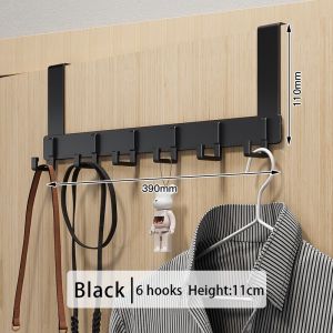 Door Hanger Hook Bedroom Adjustable Aluminum Hook Wall Hook Bathroom Door Hanger Clothes Drill Free