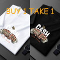 [BUY 1 TAKE1 ] 2PCS  simple cotton Korean version of men and women T-shirt minimalist neutral shirt. 