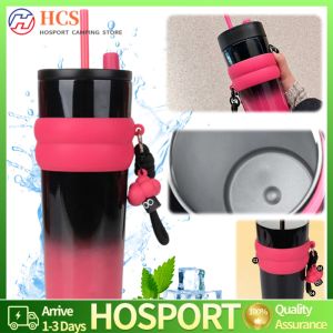 700ml Stainless Steel Gradient Color Space Water Bottle Insulated Sports Bottle for Hiking and Gym