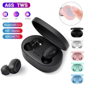 (HD1)A6S Wireless Bluetooth Earbuds with Microphone Noise CancellingHeadphones for Sports and Hands-Free Calls A6S Telinga Nirkabel Bluetooth dengan Mikrofon TelingaPenanggalan Bunyi untuk Sukan dan Panggilan Tanpa Tangan