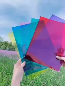 แผ่นพลาสติกสีใส A4 PVC กันน้ำ แผ่นกรองสี หนา 0.3 มม. วัสดุ DIY ทำมือ สำหรับสร้าง