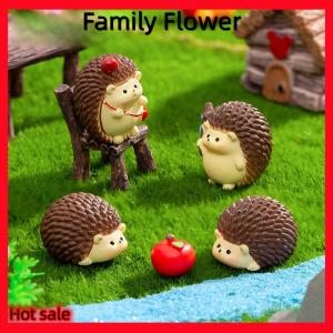 Family Flower Flash Sale Mini Little Hedgehog Ornament Cartoon Animal Micro Landscape Dollhouse Model Car Interior Home Desktop Decoration