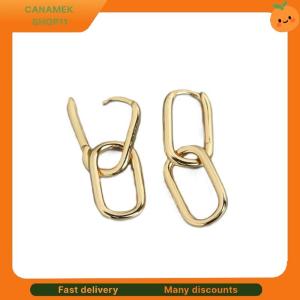 ❣️❣️❣️ Personalized Geometric Oval Earrings Cool Design Metal Style Ear Clips Simple And Versatile Earrings