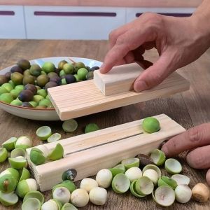 ZYJC SHOP Hướng dẫn sử dụng Dụng cụ mở hạt dẻ Bằng gỗ An toàn Dụng cụ gọt vỏ lục bình Bền Chống trượt Dụng cụ mở đai ốc Nhà bếp