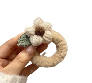 ยางรัดผมหางม้า ลายดอกไม้ ยางรัดผมที่มีความยืดหยุ่นสูงและทนทาน ยางรัดผมแบบหรูหรา เครื่องประดับผมผู้หญิง