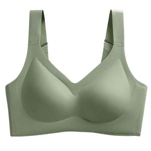 QINYAN Thai latex Seamless Lingerie Womens Small Bra Gathered Without Steel Rings Adjustable Sports Tank Top And Bra