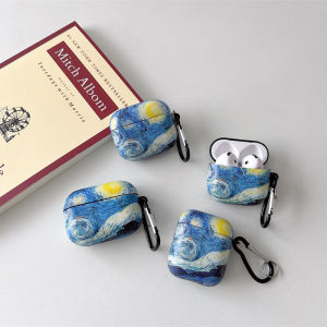 Abstract Headphone Cases for AirPods 4 3 2 Version Pro Van Gogh Oil Painting Cover Para el Air Pods Funda Keychain Hook Up Shell