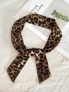 Luxury Women Leopard Print Square Hijab Scarf Fashion Paisley Silk Scarf Womens Stole Collar Headscarf Bandanna Shawl Hijab Smooth Scarves Saudi National Day Gifts For Women