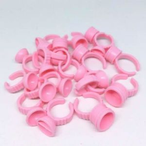 (Isi 25 pcs)  INK CUP RING GLUE S PINK CINCIN TINTA SULAM UNTUK EYELASH EXTENSION UNTUK TINTA SULAM